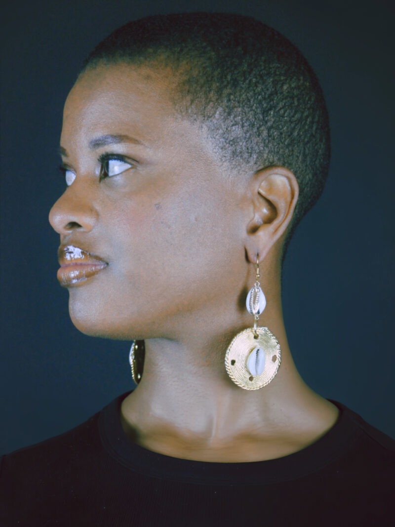 Boucles d'oreilles en Poids Akan et cauris