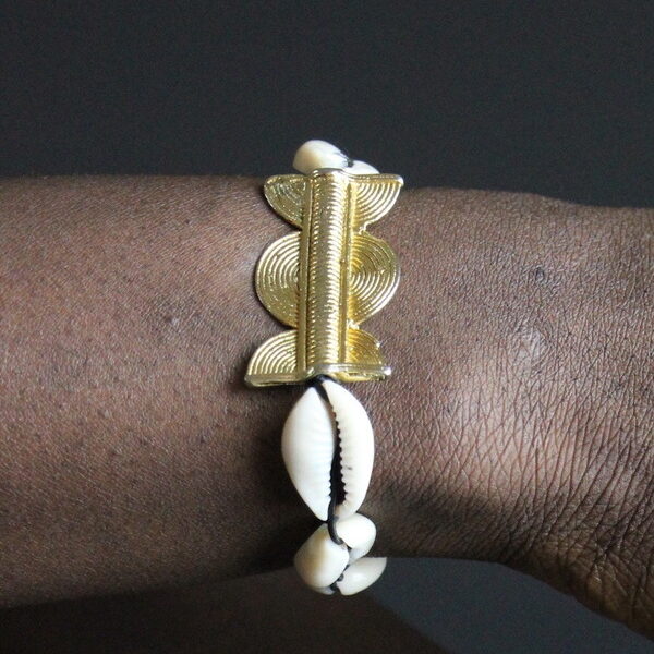 Bracelet en Poids Akan Tamtam avec cauris