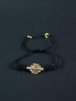 Bracelet cordon ficelle et Poids Akan Soleil