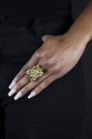 Bague en Poids Akan rectangulaire