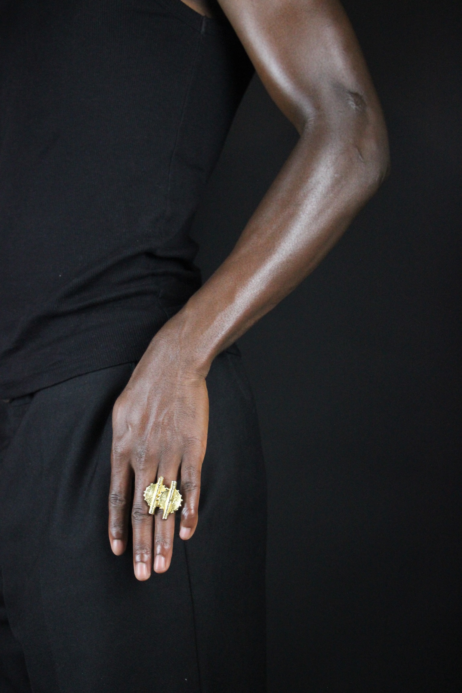 Bague en Poids Akan - Double soleil - Bijou unisexe